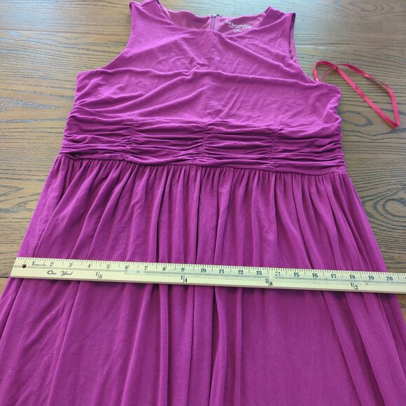 Soft Surroundings Sleeveless Magenta Maxi pullover Ruched Waist Dress size L - Picture 16 of 16